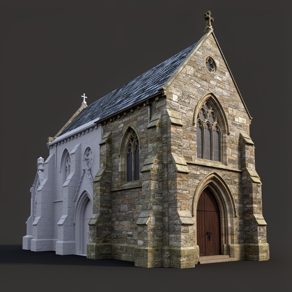 Material and texture stage of a 3D model