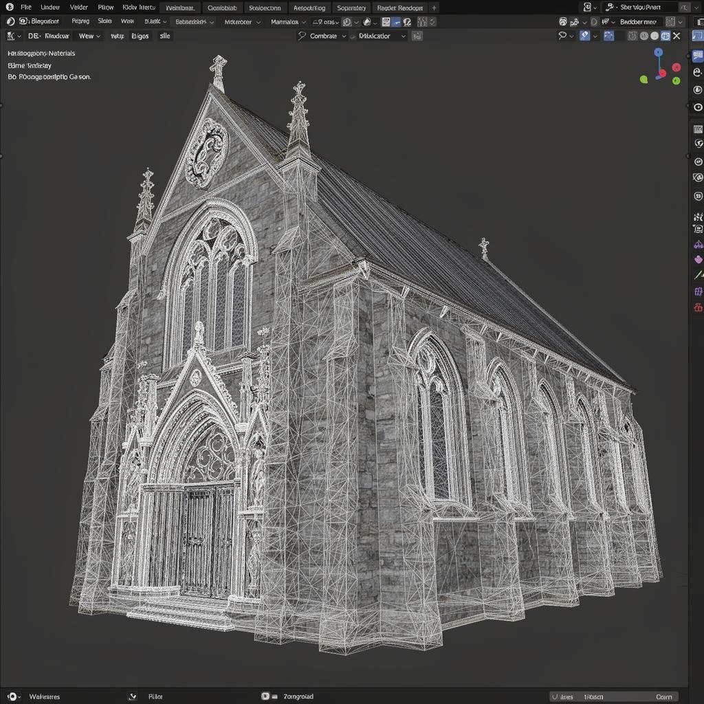 Raw mesh stage of a 3D reconstruction