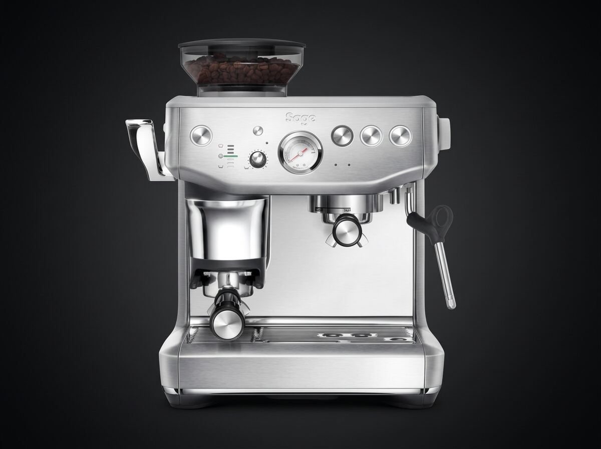 Front view of the espresso machine used as AR target