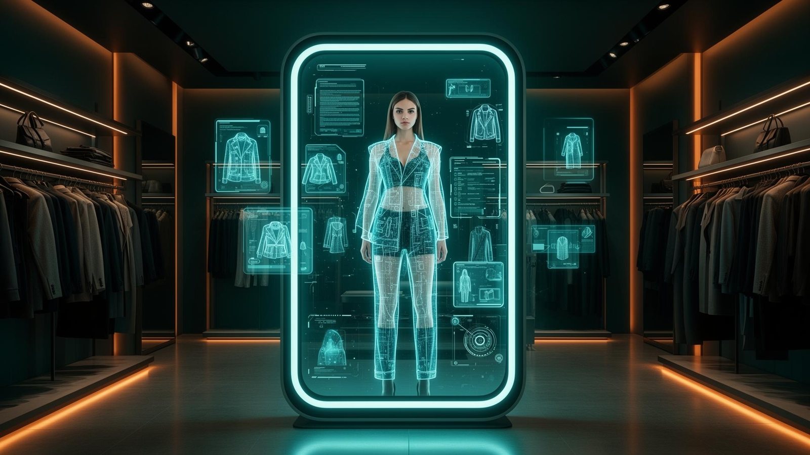AR smart mirror for virtual clothing try-on