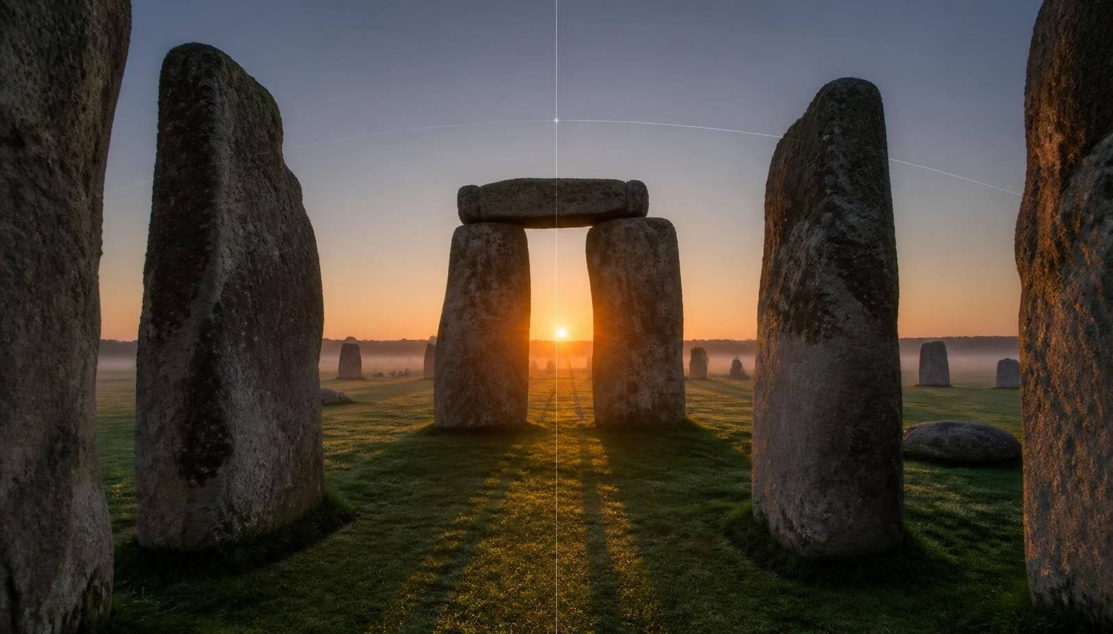 Sunrise through the Stonehenge sarsens