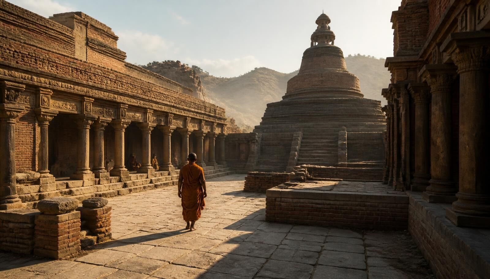 Sunlit courtyard at Takshila